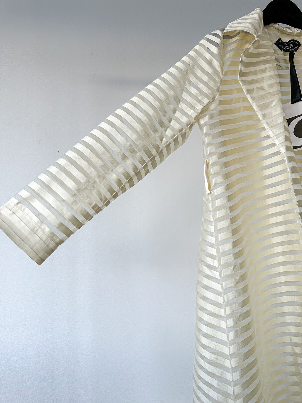 Taller Marmo Wrap Cream Striped Coat - House Of Huntington