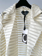Taller Marmo Wrap Cream Striped Coat - House Of Huntington