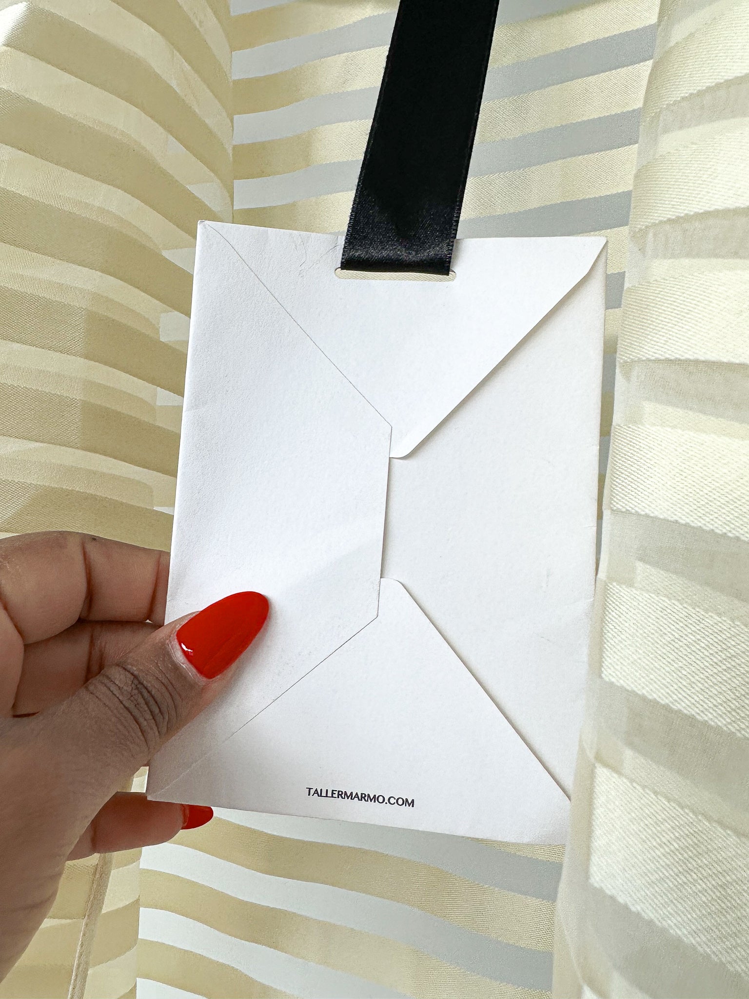 Taller Marmo Wrap Cream Striped Coat - House Of Huntington