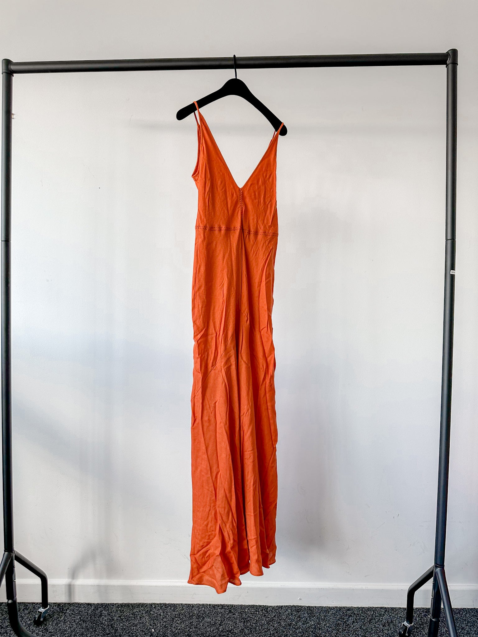 Gabriela Hearst Orange Cashmere Silk Twill Summer Maxi Dress - House Of Huntington