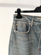 EB Denim Washed Distressed Split Hem Jeans
