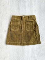 Madewell Corduroy Brown Autumnal Pocket Front A-Line Mini Skirt - House Of Huntington