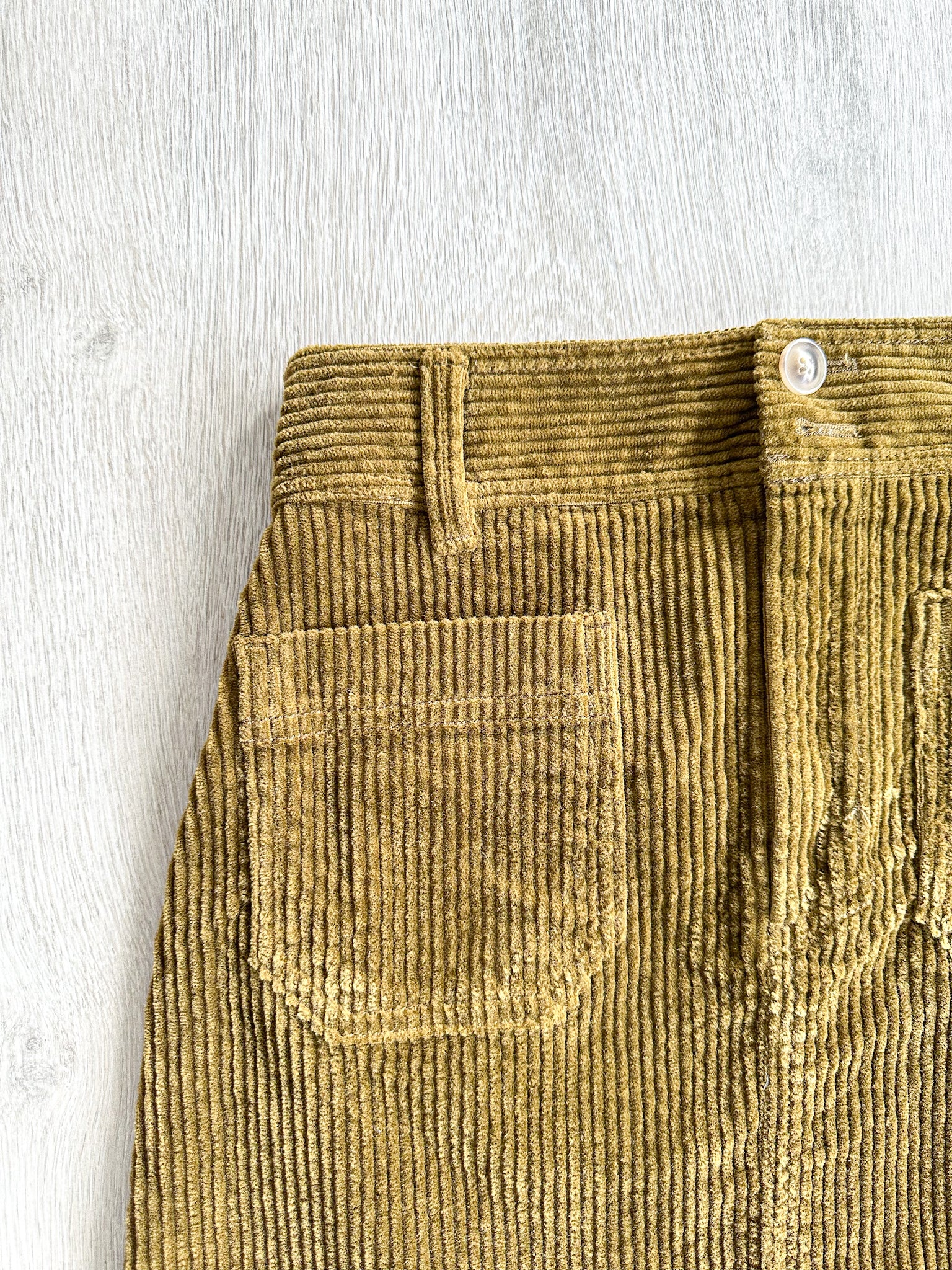 Madewell Corduroy Brown Autumnal Pocket Front A-Line Mini Skirt - House Of Huntington