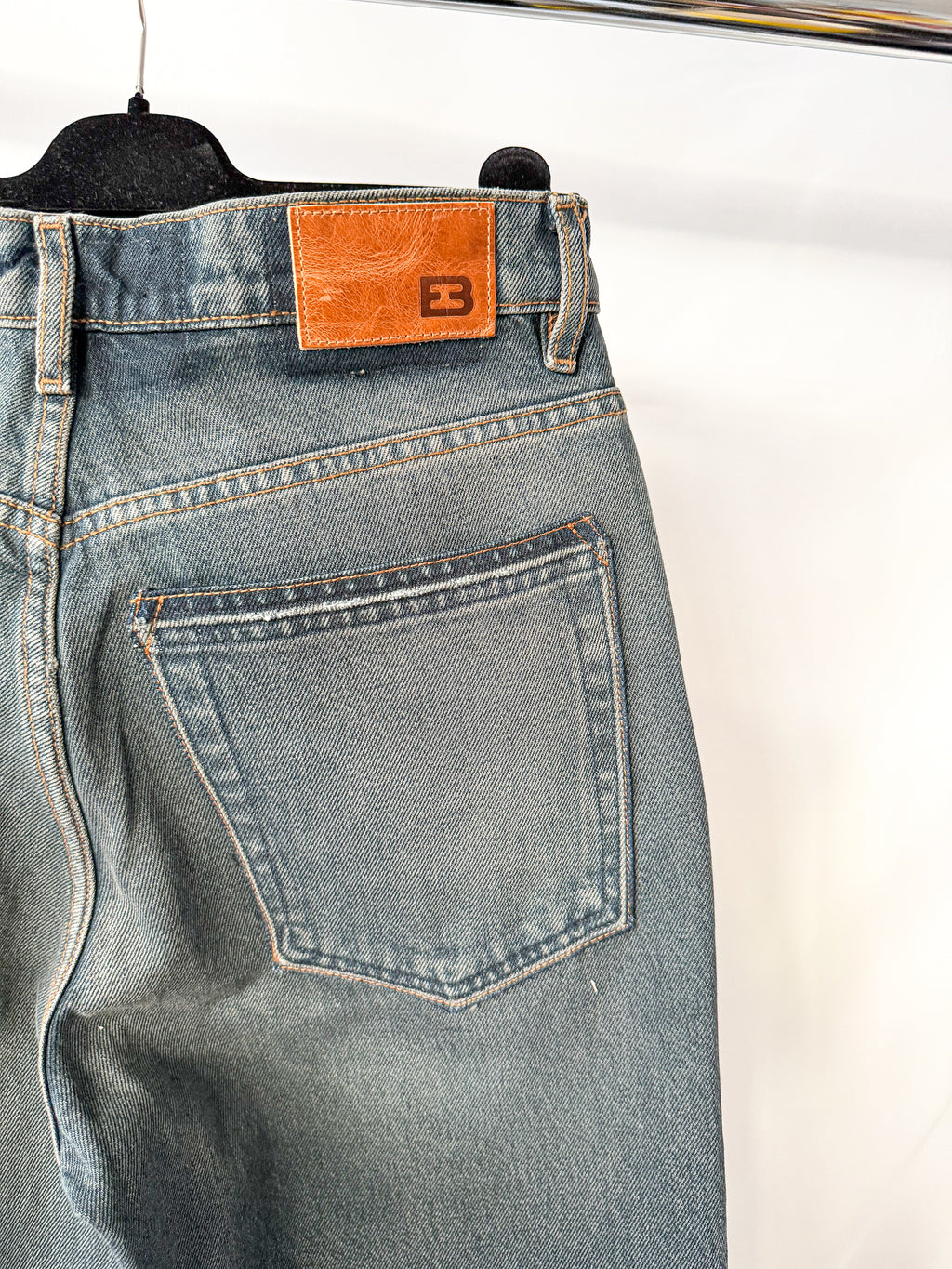 EB Denim Washed Distressed Split Hem Jeans