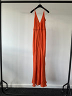 Gabriela Hearst Orange Cashmere Silk Twill Summer Maxi Dress - House Of Huntington