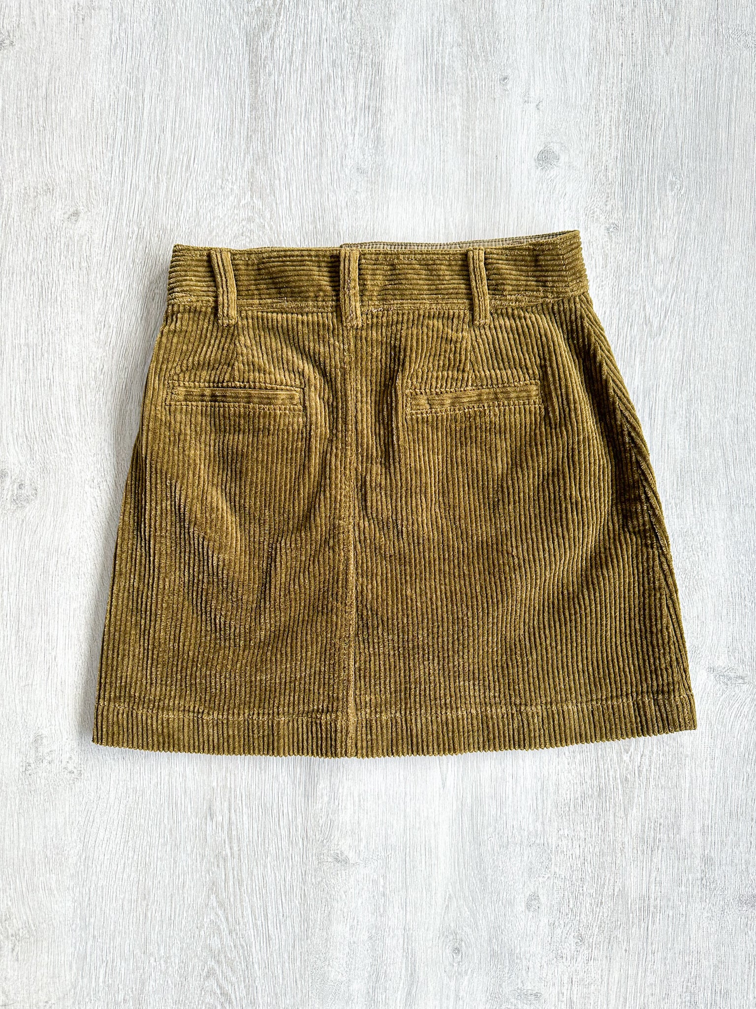 Madewell Corduroy Brown Autumnal Pocket Front A-Line Mini Skirt - House Of Huntington