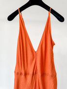 Gabriela Hearst Orange Cashmere Silk Twill Summer Maxi Dress - House Of Huntington