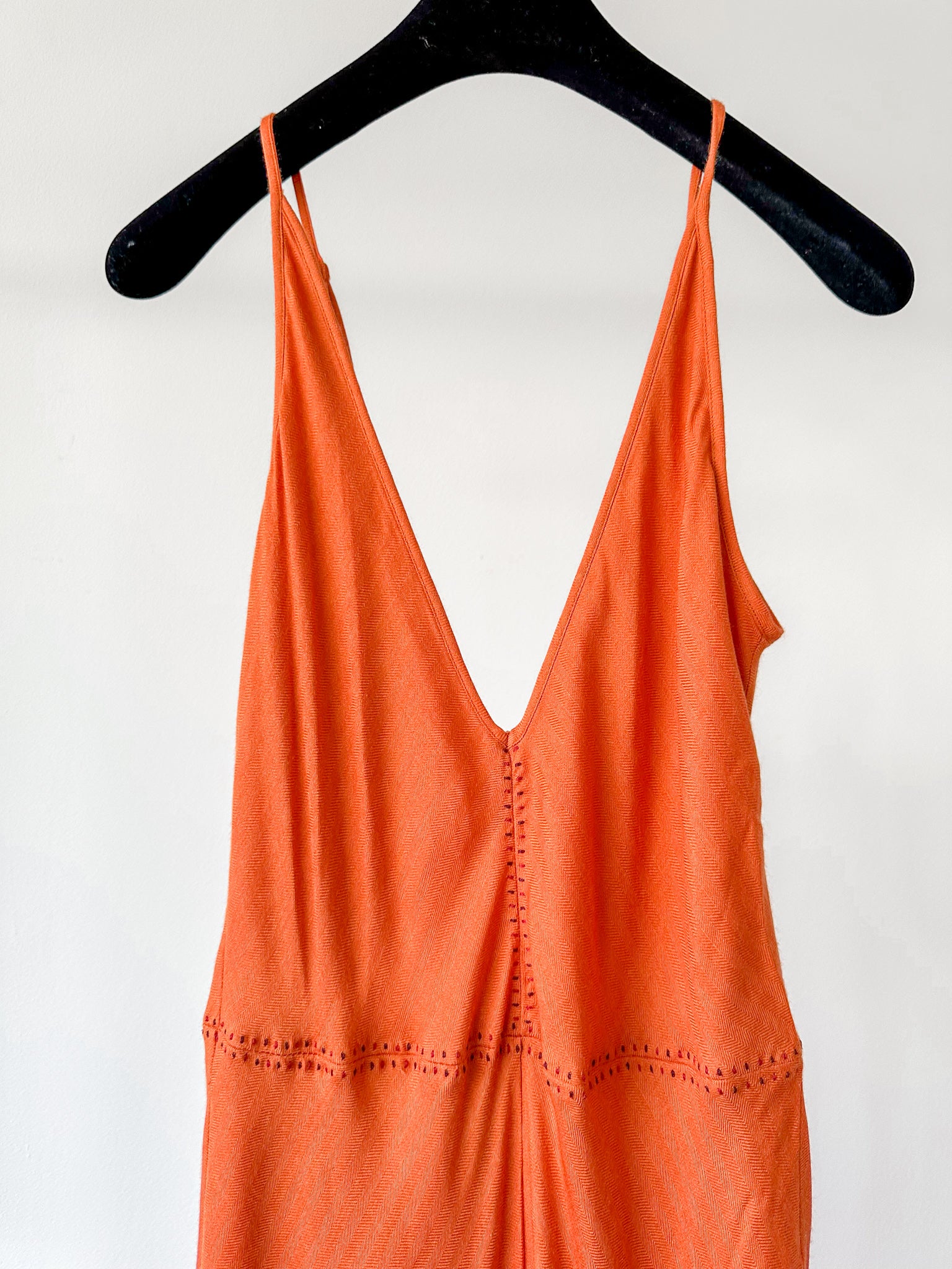 Gabriela Hearst Orange Cashmere Silk Twill Summer Maxi Dress - House Of Huntington