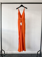 Gabriela Hearst Orange Cashmere Silk Twill Summer Maxi Dress - House Of Huntington