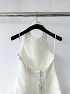 Odd Muse White Drop Hem Halterneck Mini Dress