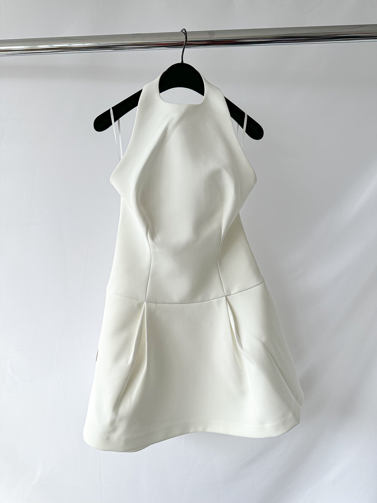 Odd Muse White Drop Hem Halterneck Mini Dress