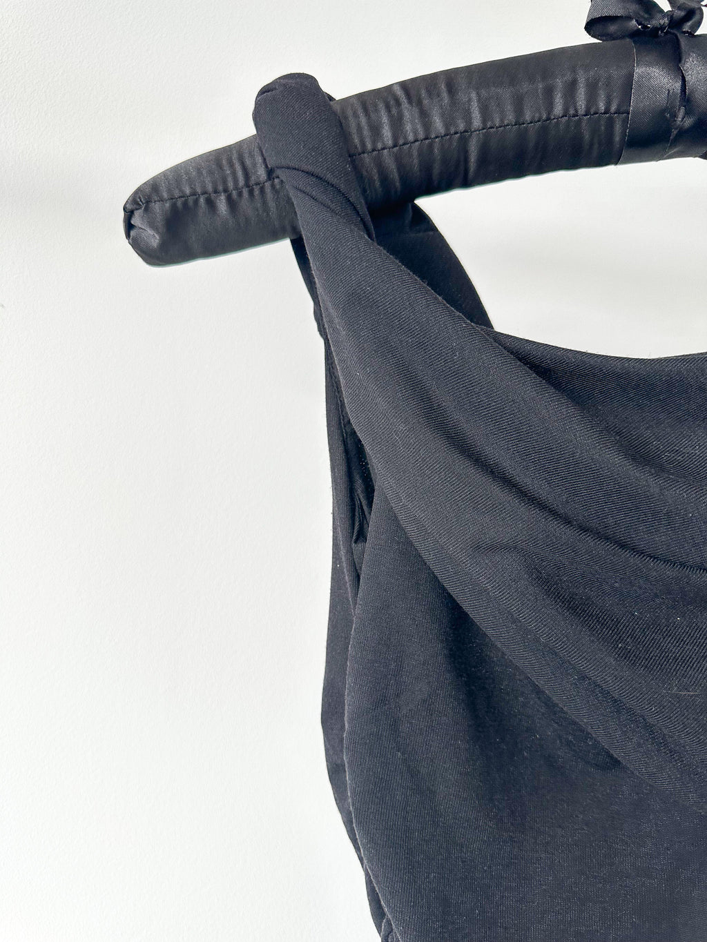 Reformation x Laura Harrier Alycia Black Knit Ruched Off Shoulder Midi Dress