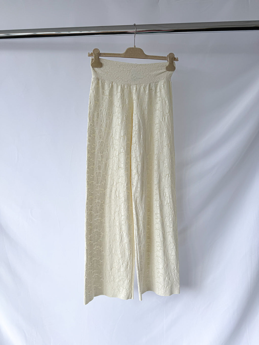 Pain De Sucre Ecru Lace Beach Trousers in Timea