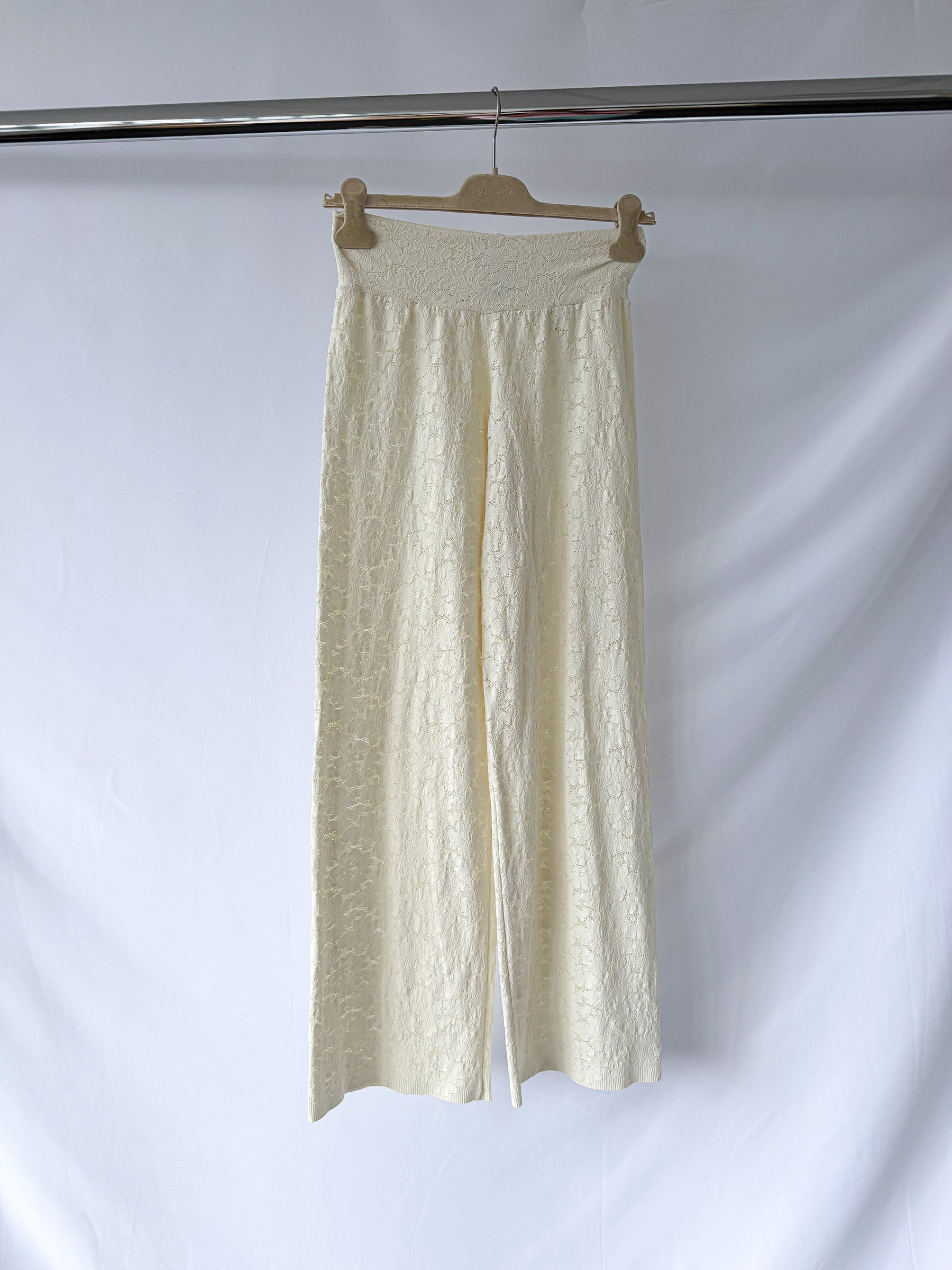 Pain De Sucre Ecru Lace Beach Trousers in Timea