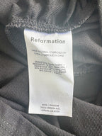 Reformation x Laura Harrier Alycia Black Knit Ruched Off Shoulder Midi Dress