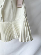 Odd Muse White The Ultimate Button Up Strapless Pleat Hem Mini Dress