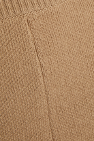 Magda Butrym Beige Knit Fitted High Rise Wool Rib Trim Cycle Shorts - House Of Huntington