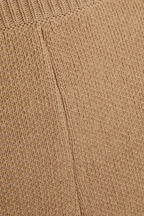 Magda Butrym Beige Knit Fitted High Rise Wool Rib Trim Cycle Shorts - House Of Huntington