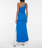 Proenza Schouler Blue Halterneck Jersey Maxi Dress