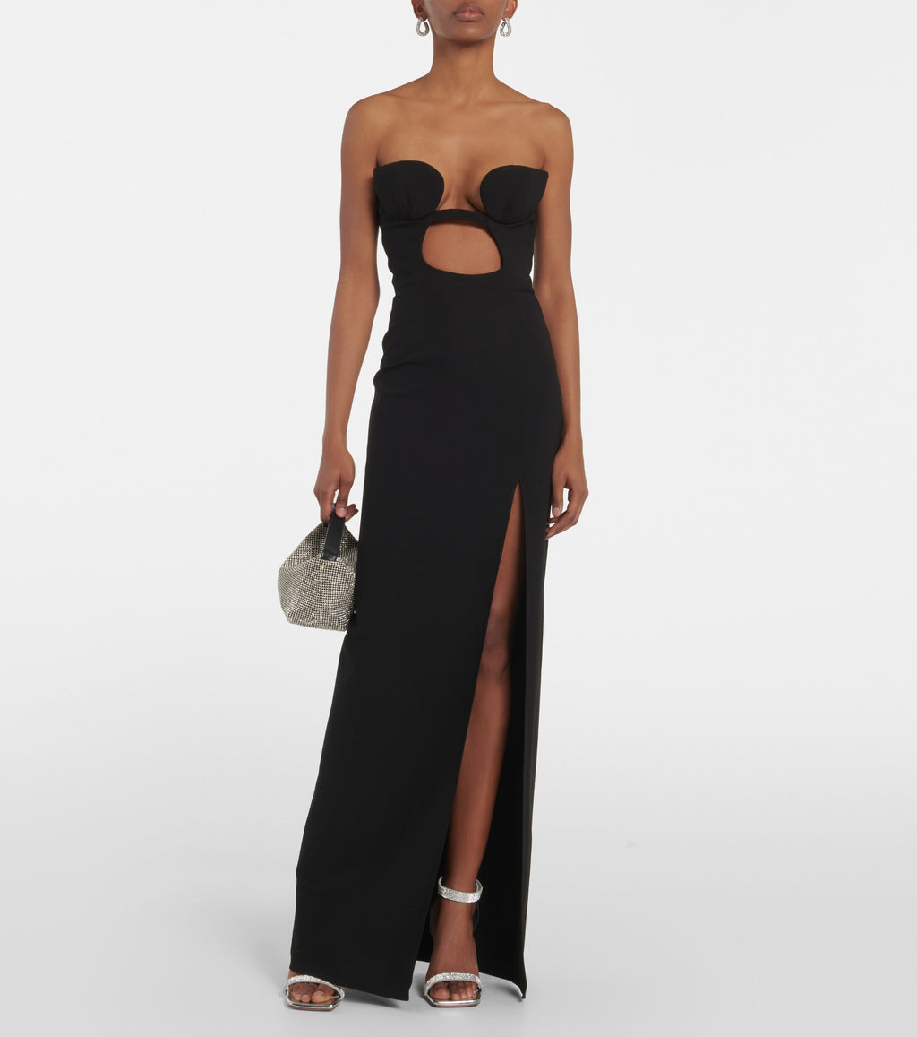 Nensi Dojaka Black Cut Out Maxi Dress - House Of Huntington