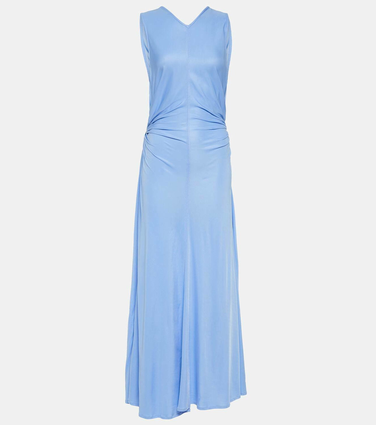 Bottega Veneta Light Blue Ring-detail Jersey Maxi Dress