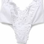 White lace lingerie set on a white background