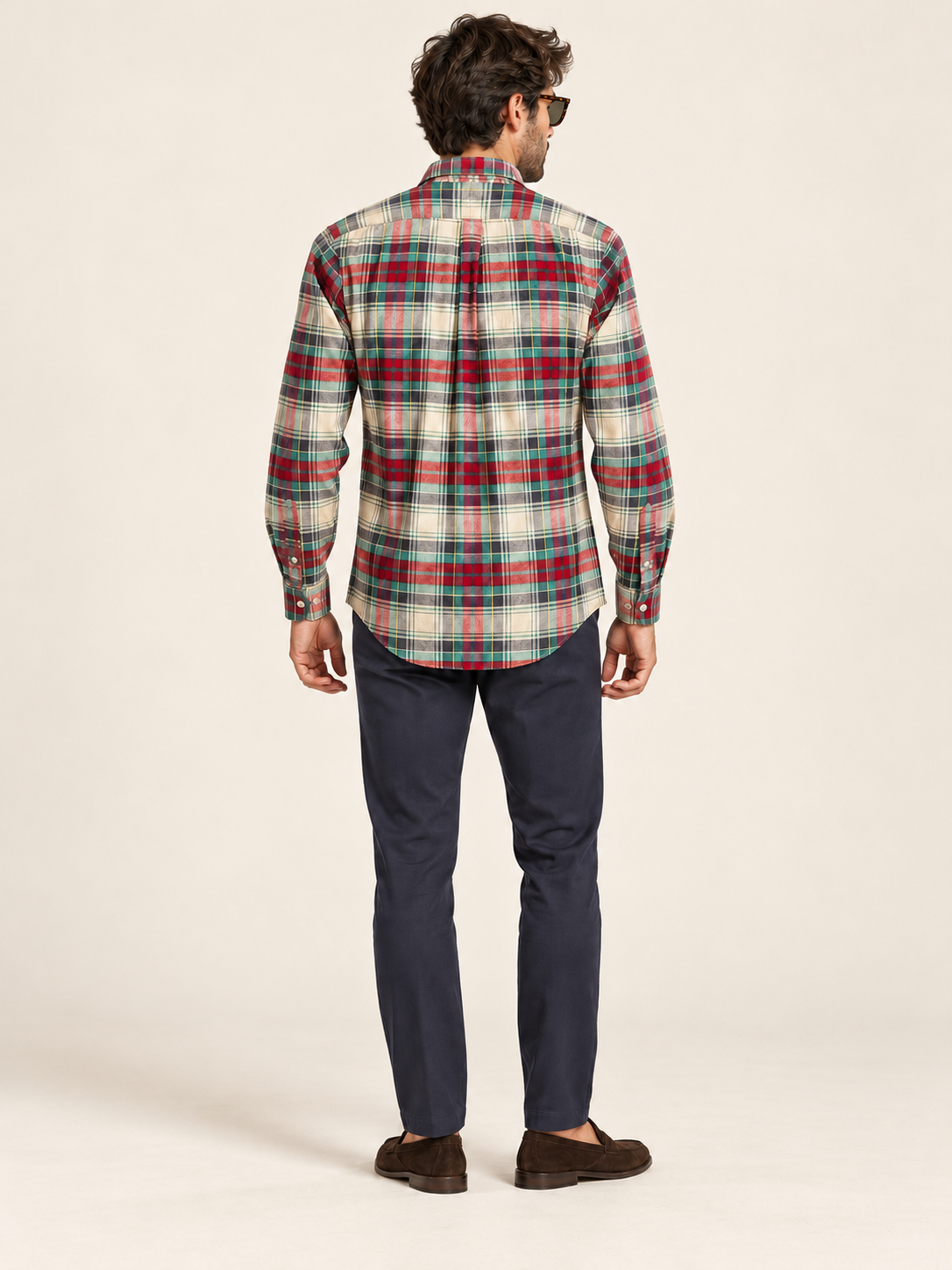 Polo Ralph Lauren Custom Fit Plaid Performance Twill Shirt back