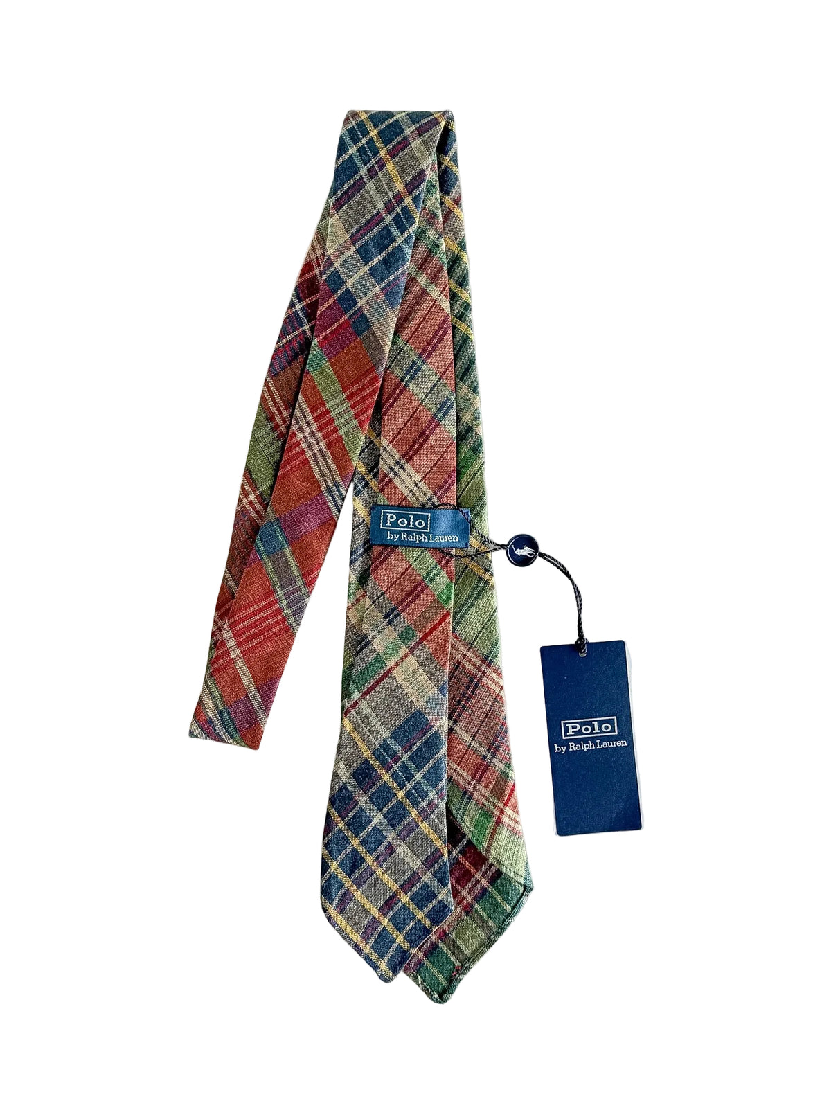Polo Ralph Lauren Textured Plaid Tie – Multicolour back flat 