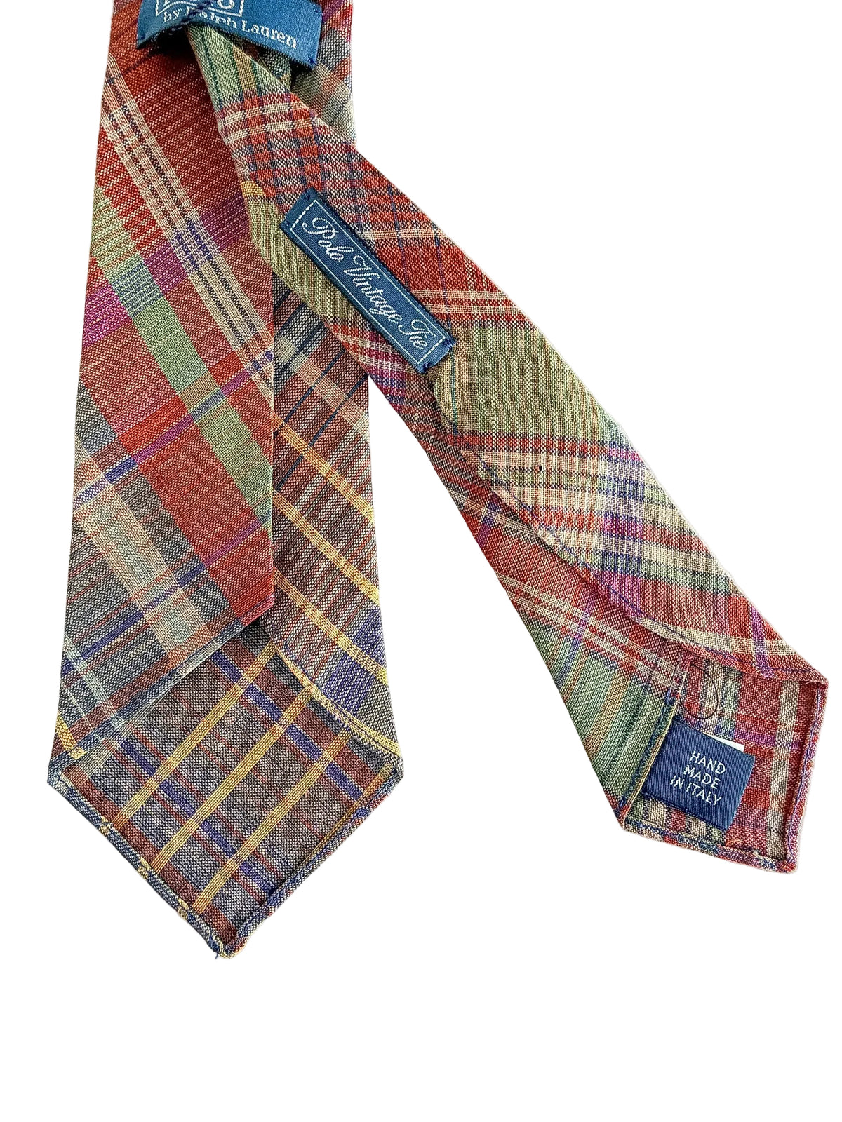 Polo Ralph Lauren Textured Plaid Tie – Multicolour back label