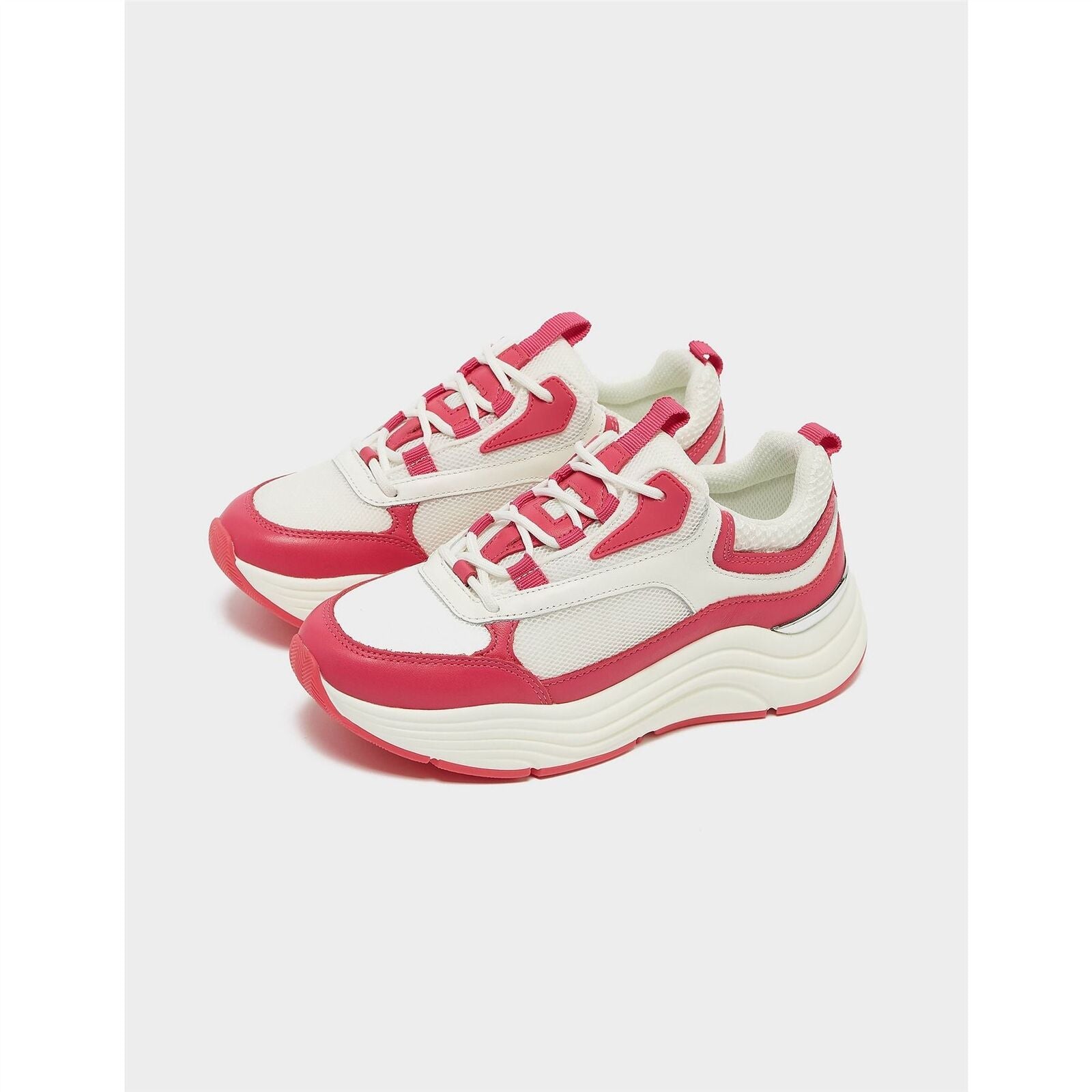 Mallet Cyrus White Fuchsia Womens Sneakers Trainers - House Of Huntington
