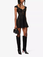 MIRROR PALAIS Maria Scoop-Neck Lace Black Mini Dress - House Of Huntington