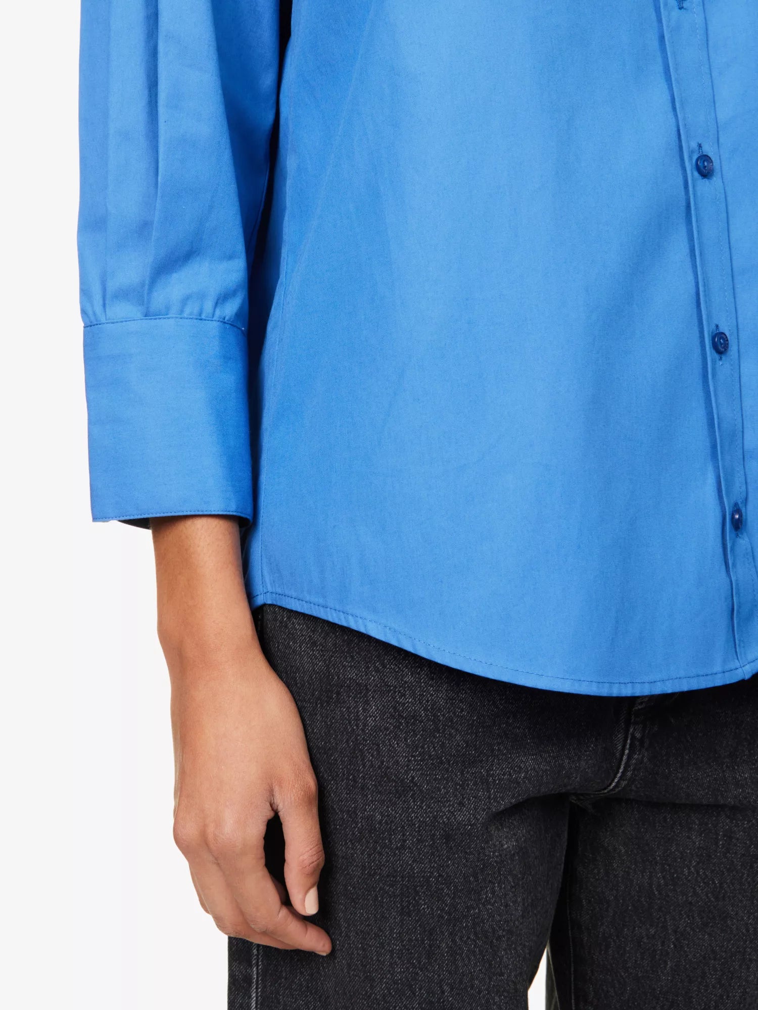 ANINE BING Mika Relaxed-Fit Cotton Button Up Blue Shirt - House Of Huntington