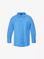 ANINE BING Mika Relaxed-Fit Cotton Button Up Blue Shirt - House Of Huntington