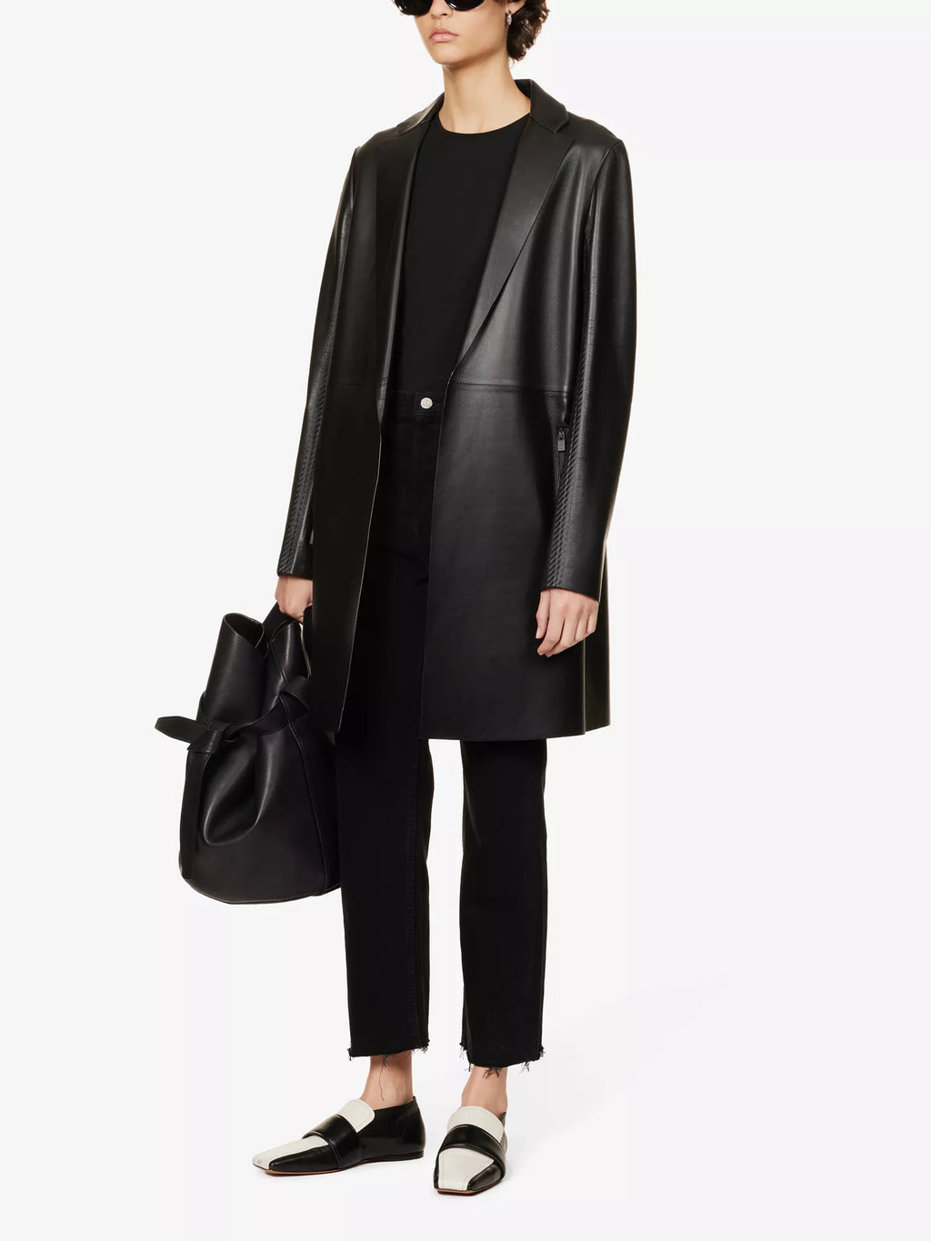 TOTEME Straight-Leg Mid-Rise Organic Denim Black Raw Hem Jeans - House Of Huntington