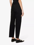 TOTEME Straight-Leg Mid-Rise Organic Denim Black Raw Hem Jeans - House Of Huntington