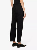 TOTEME Straight-Leg Mid-Rise Organic Denim Black Raw Hem Jeans - House Of Huntington