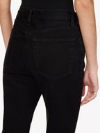 TOTEME Straight-Leg Mid-Rise Organic Denim Black Raw Hem Jeans - House Of Huntington