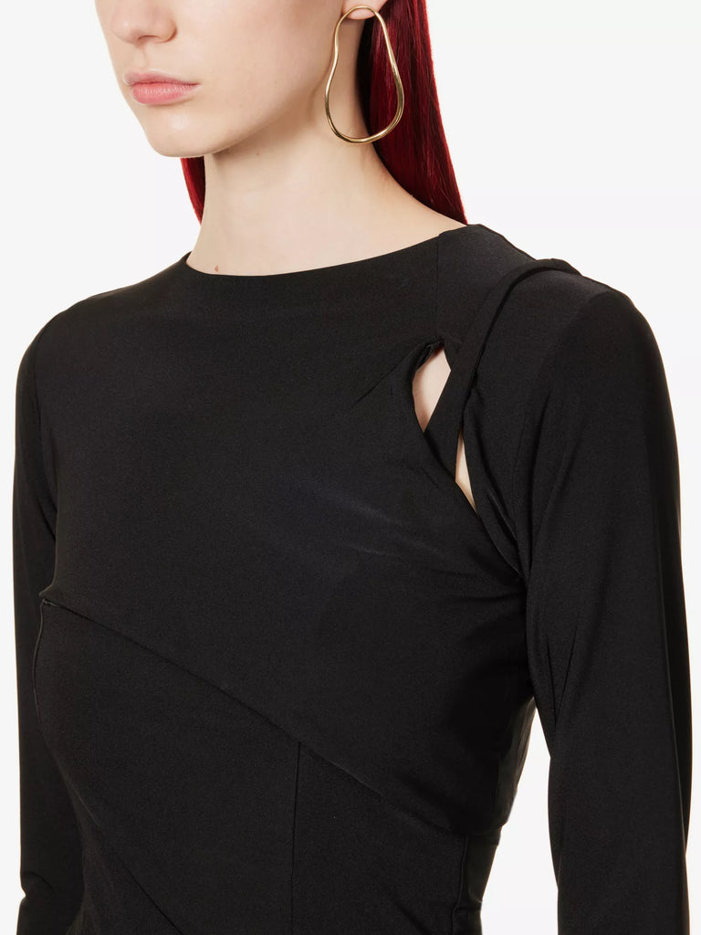 DI PETSA Fertility Cut-Out Stretch-Woven Top - House Of Huntington