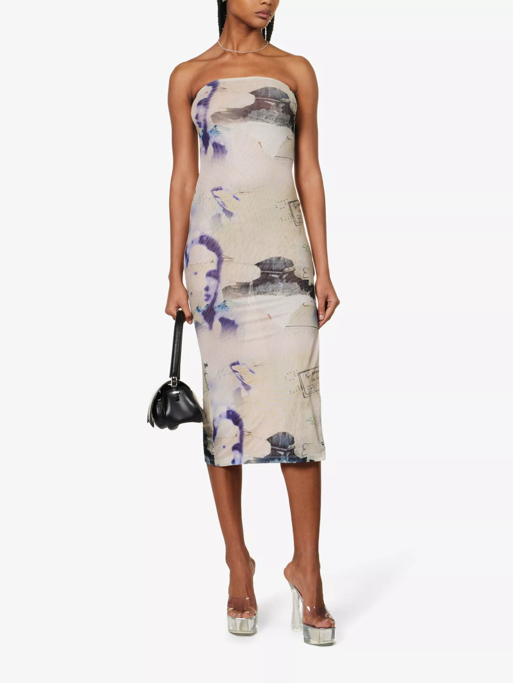 MIAOU Lila Abstract-Print Corsica Slim-Fit Recycled Polyester-Blend Midi Dress - House Of Huntington