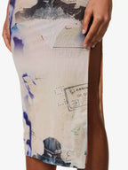 MIAOU Lila Abstract-Print Corsica Slim-Fit Recycled Polyester-Blend Midi Dress - House Of Huntington