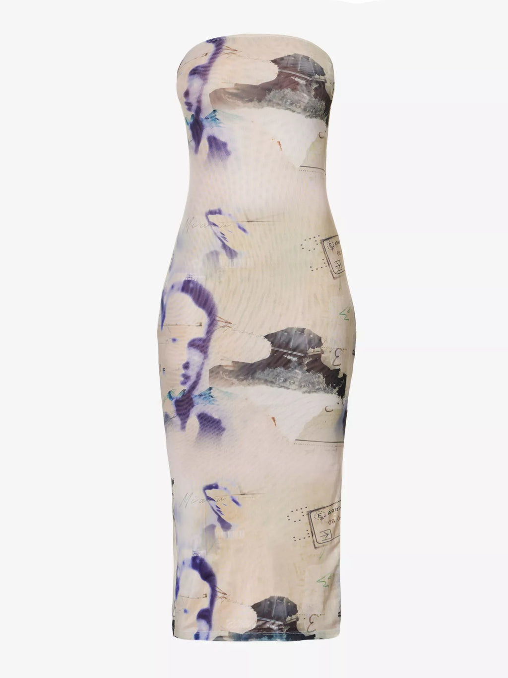 MIAOU Lila Abstract-Print Corsica Slim-Fit Recycled Polyester-Blend Midi Dress - House Of Huntington