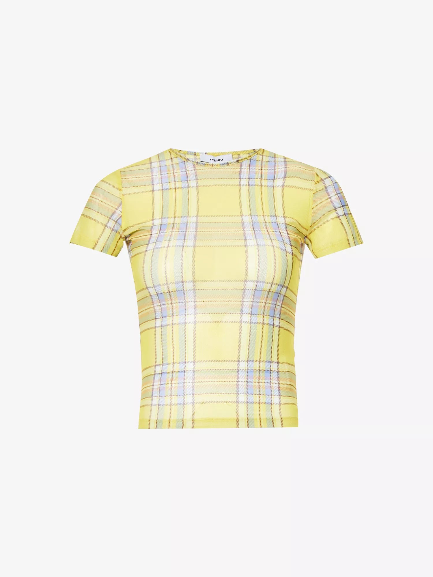 MIAOU Yellow Check Plaid Dion Mini Tee Top - House Of Huntington