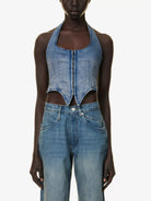 MIAOU Blue Denim Dani Echo Vest Corset Top - House Of Huntington