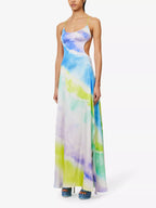 RETROFETE Scarlett Tie-Dye Open-Back Silk Maxi Dress - House Of Huntington