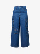 THE FRANKIE SHOP Hailey Patch-Pocket Straight-Leg High-Rise Blue Jeans - House Of Huntington
