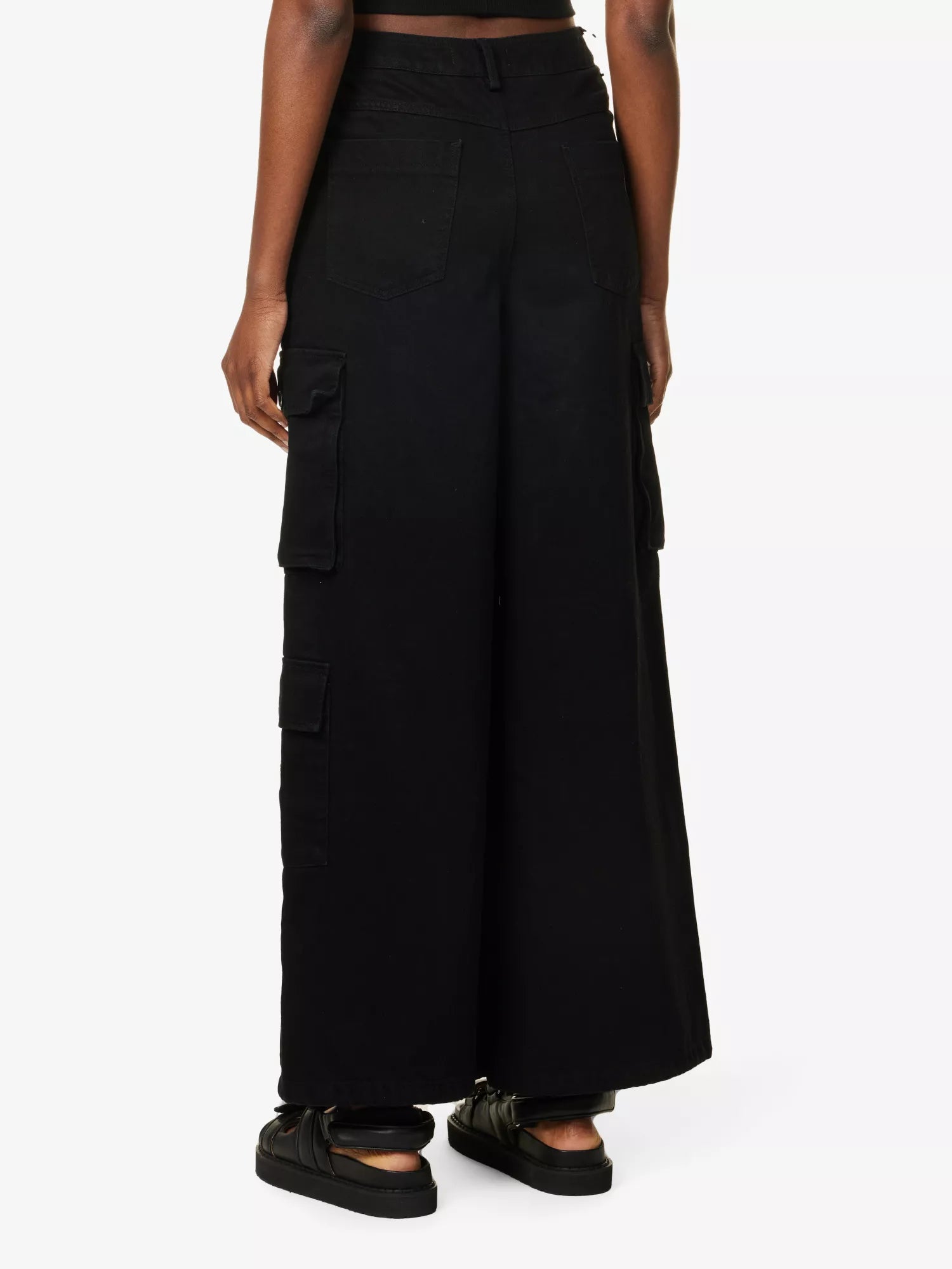 THE FRANKIE SHOP Hailey Patch-Pocket Straight-Leg High-Rise Black Jeans - House Of Huntington