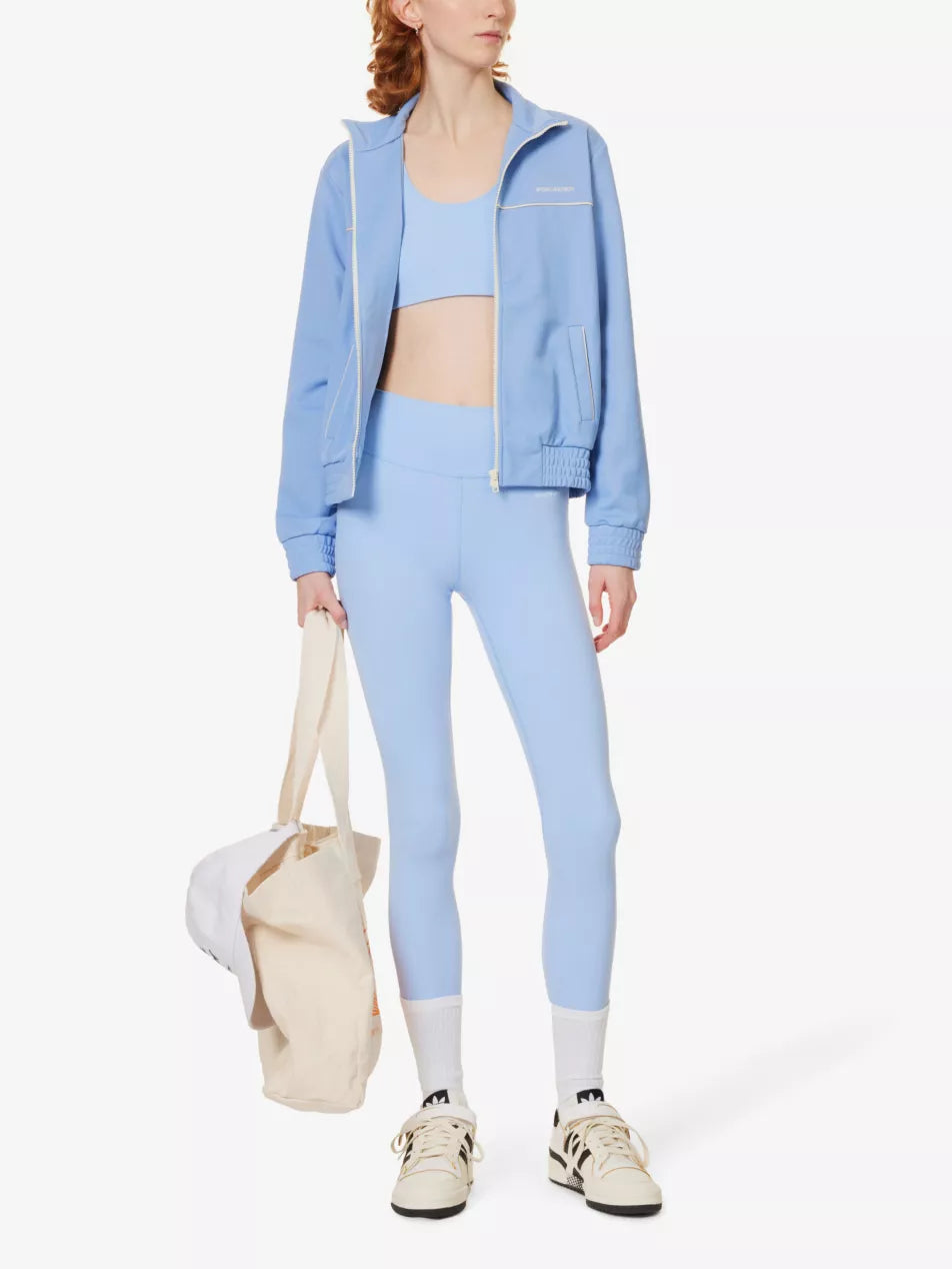 SPORTY & RICH High Rise Logo Print Stretch Wellness Athleisure Leggings - House Of Huntington