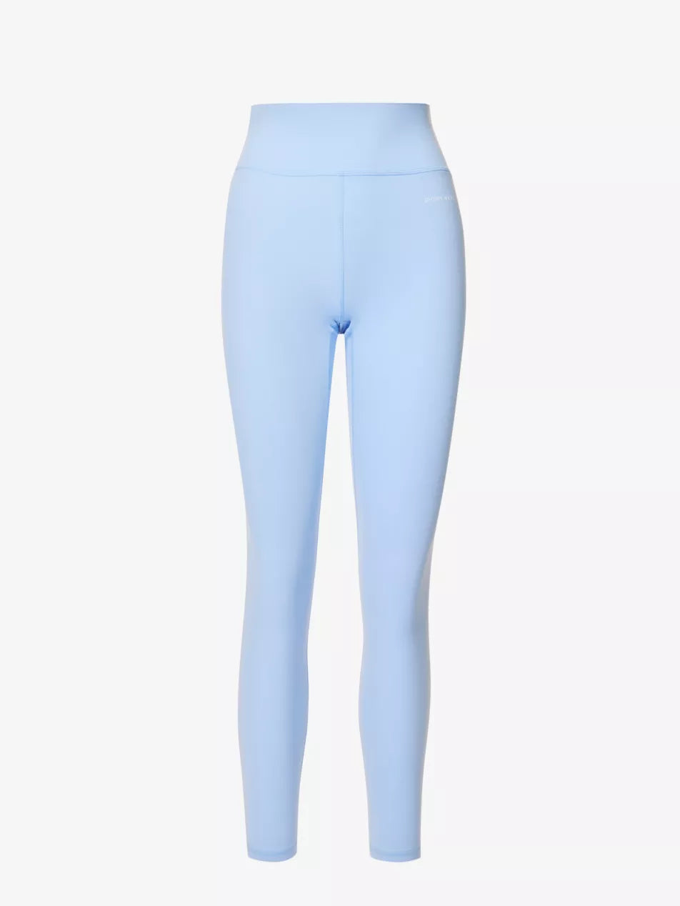 & High Rise Logo Print Stretch Wellness Athleisure Leggings