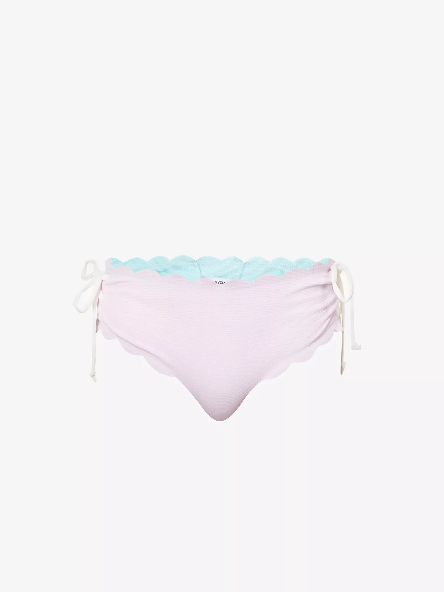 MARYSIA Reversible Scalloped Seersucker Violet / Blue Tie Detail Bikini Bottoms - House Of Huntington