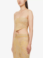 DI PETSA Birthing Venus Crochet Knit Gold Greek Goddess Top - House Of Huntington